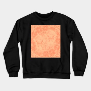 Ghostly alpacas with mandala in peach echo Crewneck Sweatshirt